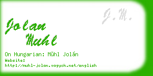 jolan muhl business card